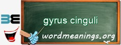 WordMeaning blackboard for gyrus cinguli